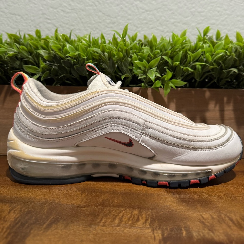 Nike Air Max 97 White Multi Pull Taps DH1592-100 Women Size 8 - Picture 7 of 13